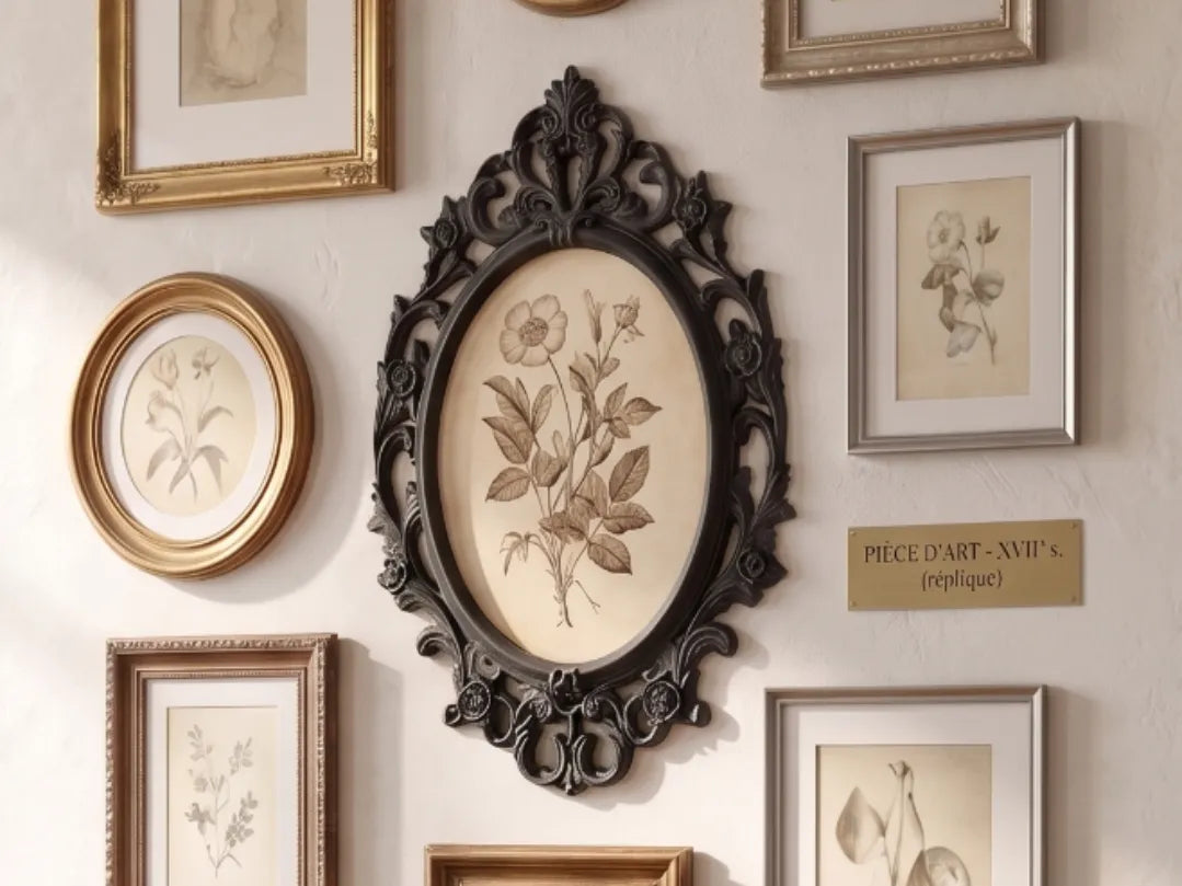 Cadre Baroque Ovale - L'Art de la Galerie d'Ébène - Art Print