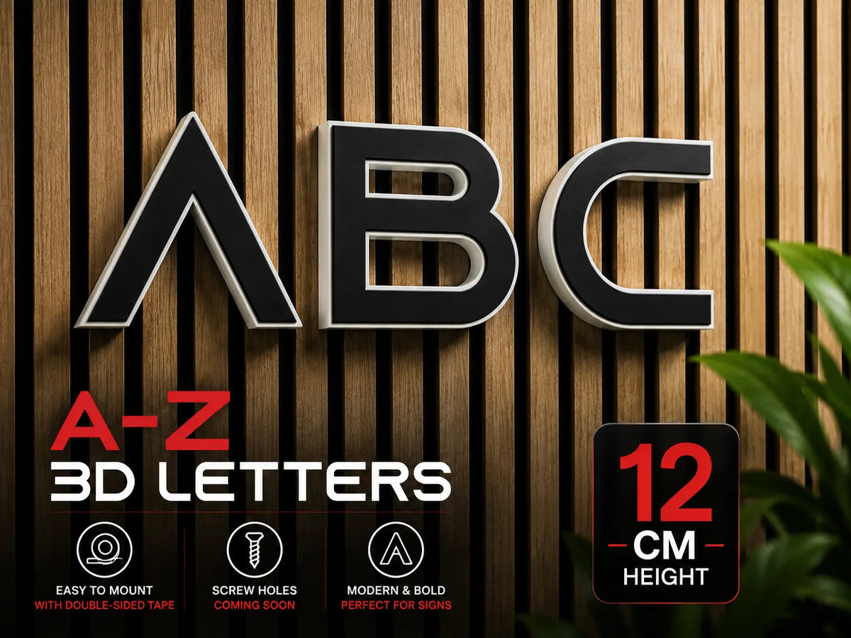 A–Z Lettres Murales 3D Modernes Enseignes & Panneaux Acoustiques - Art Print