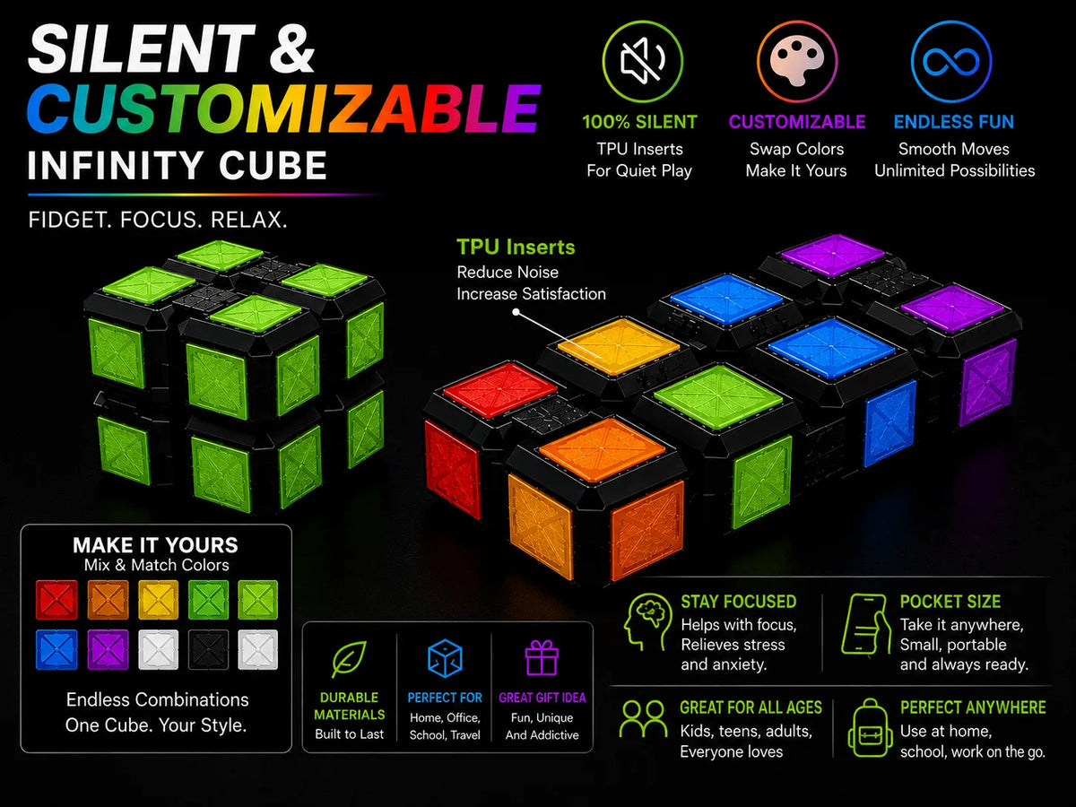 Cube Infini Silencieux et Personnalisable (PLA + TPU) - Jeux Print