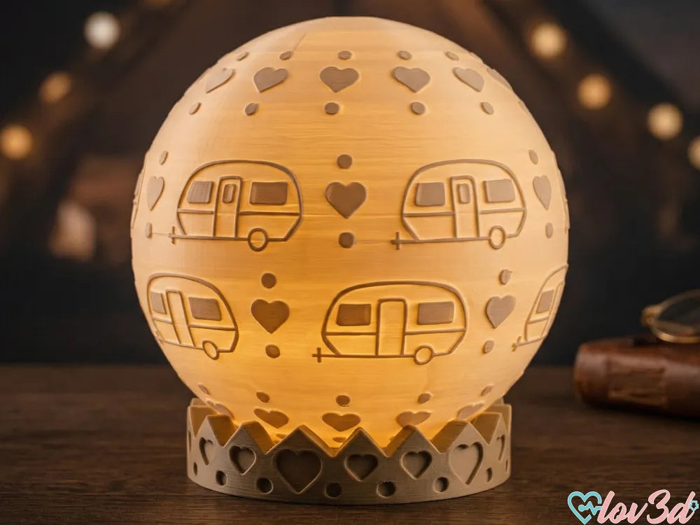 Boule lumineuse Lithophane Camping-car Rétro & Base - Outdoor Print