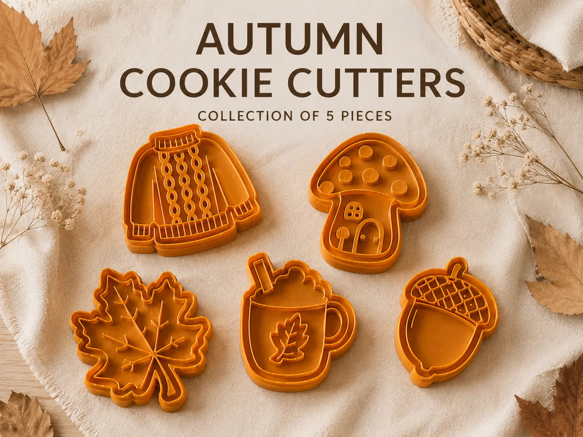 Collection de découpoirs à biscuits d'automne – 5 Motifs - Cuisine Print