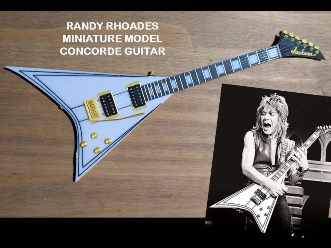 Modèle de guitare miniature Randy Rhoads White Concorde - Music Print