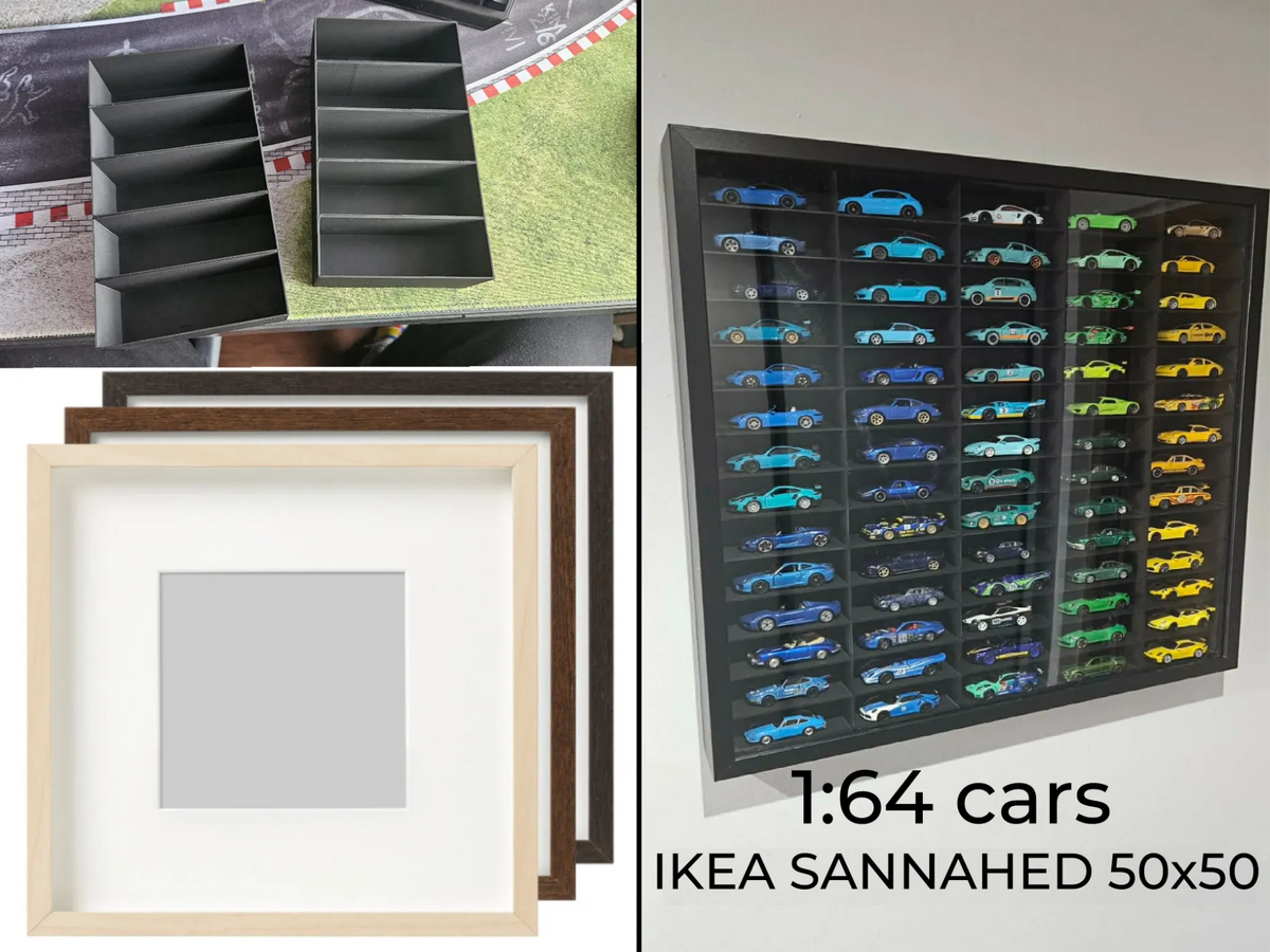 Cadre d'affichage IKEA Sannahed pour modèles de voitures 1:64 - Auto Print