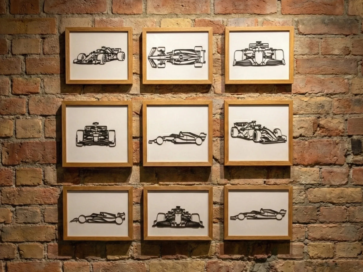 Art mural imprimable Voiture de course F1 - Ensemble de 9 modèles - Auto Print
