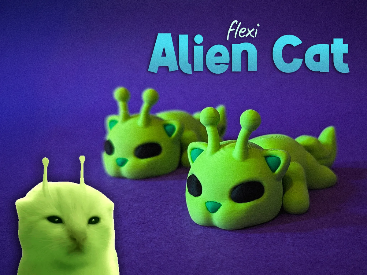 Chat Alien Flexible - Figurine Print