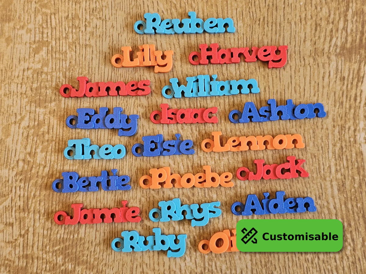 Étiquette de porte-clés, texte personnalisé, espacement automatique des lettres - Art Print