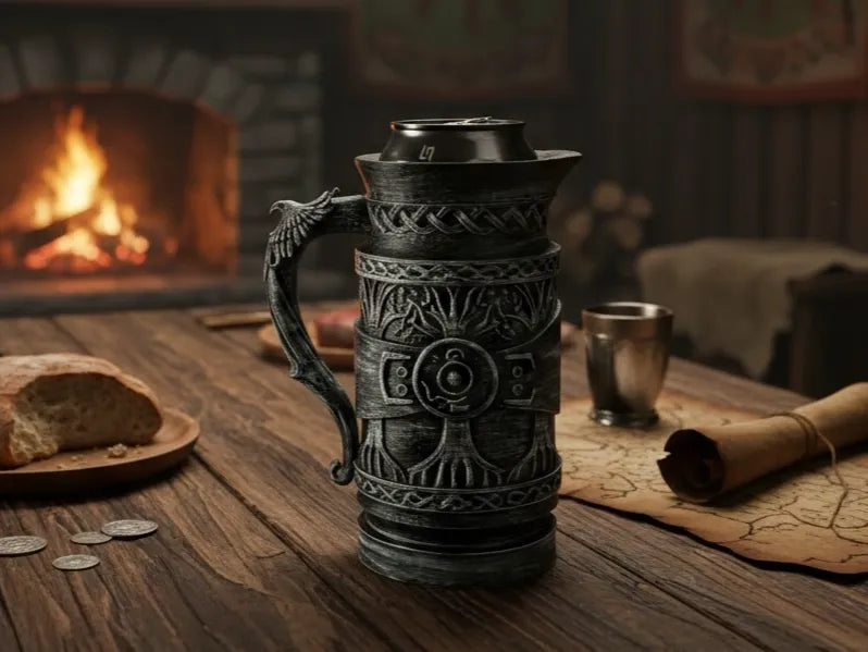 Valhalla Can-armure : Chope Viking Tactique de 500ml - Maquette Print