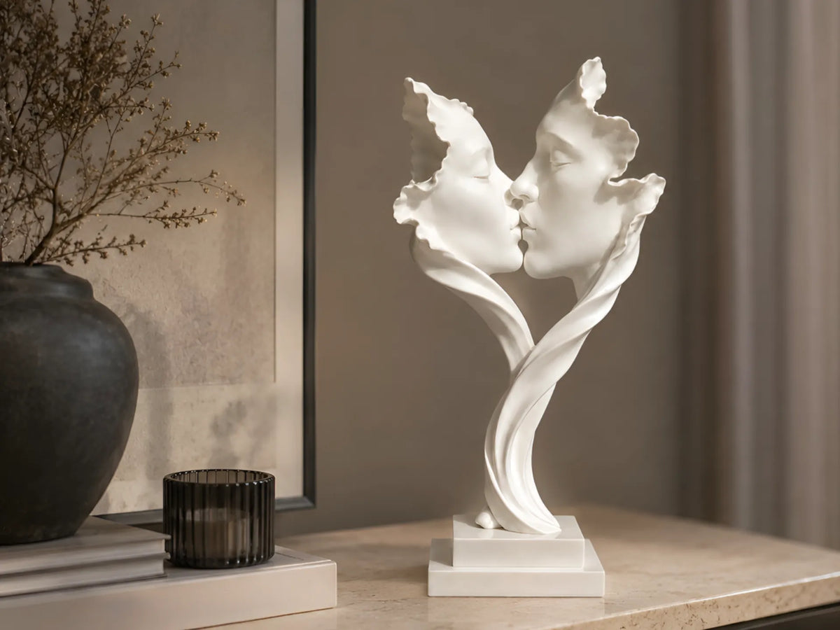 Baiser Fleuri — Sculpture de Baiser Abstraite - Art Print