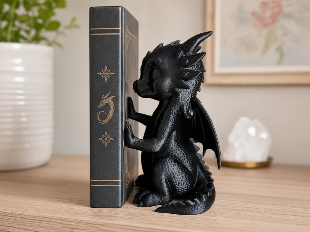 Serre-livres bébé dragon - Niche à livres décorative - Geek Print