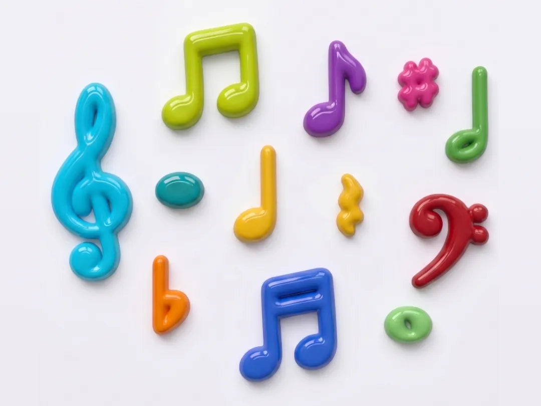 Décoration murale symboles de musique bulles - Music Print