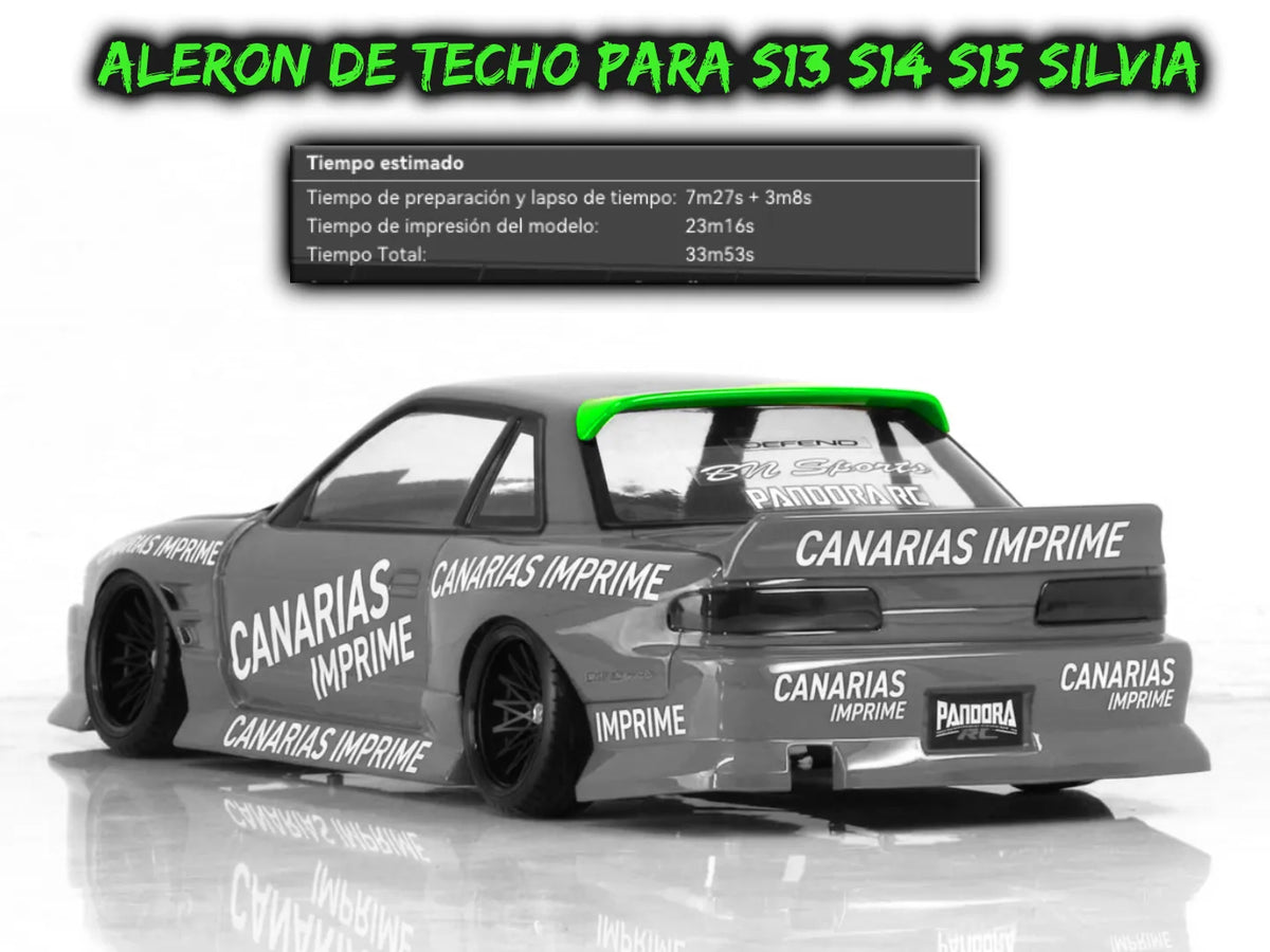 Aileron de toit RC Drift personnalisé - Silvia S13 S14 S15 - Auto Print