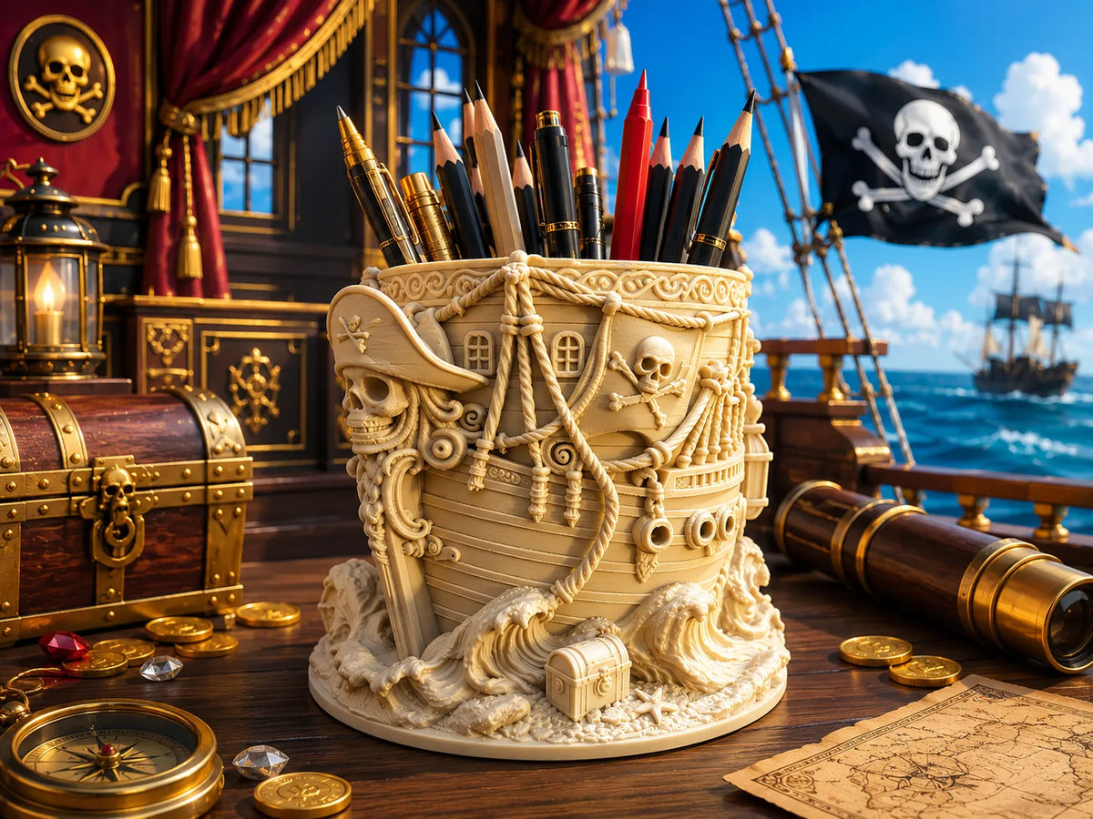 Bateau-Pirate - Organisateur de Bureau XL - Maquette Print