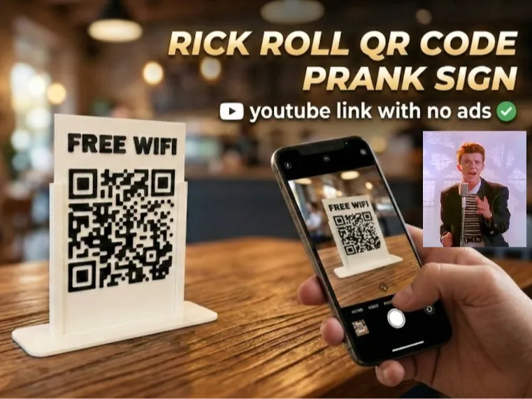 Panneau de farce Rick Roll à code QR - NFC Print
