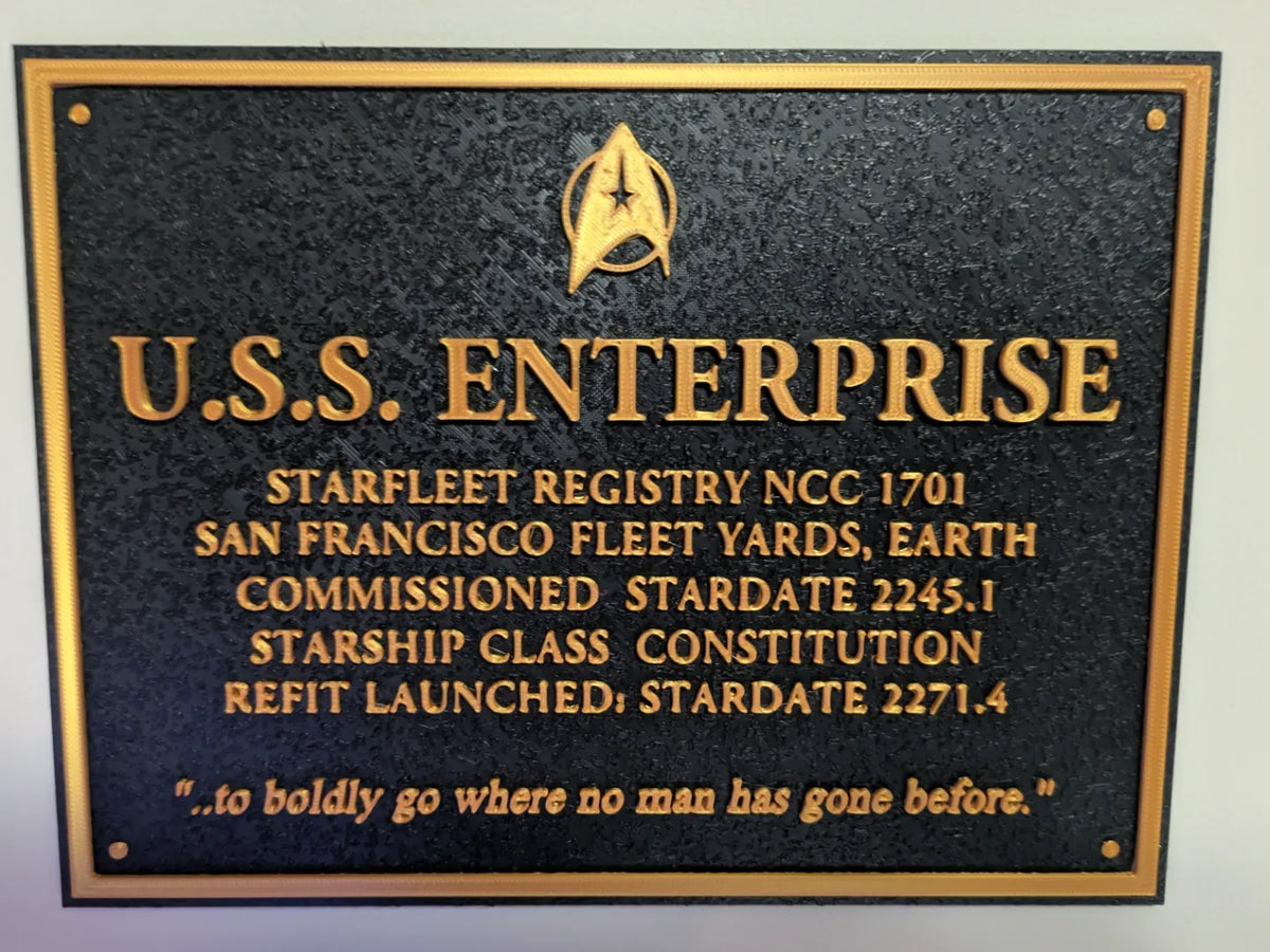 Star Trek - Enterprise 1701 Refit - Plaque de construction - Geek Print