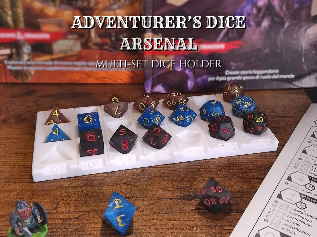 Arsenal de dés de l'aventurier - Porte-dés DnD/JDR - Jeux Print