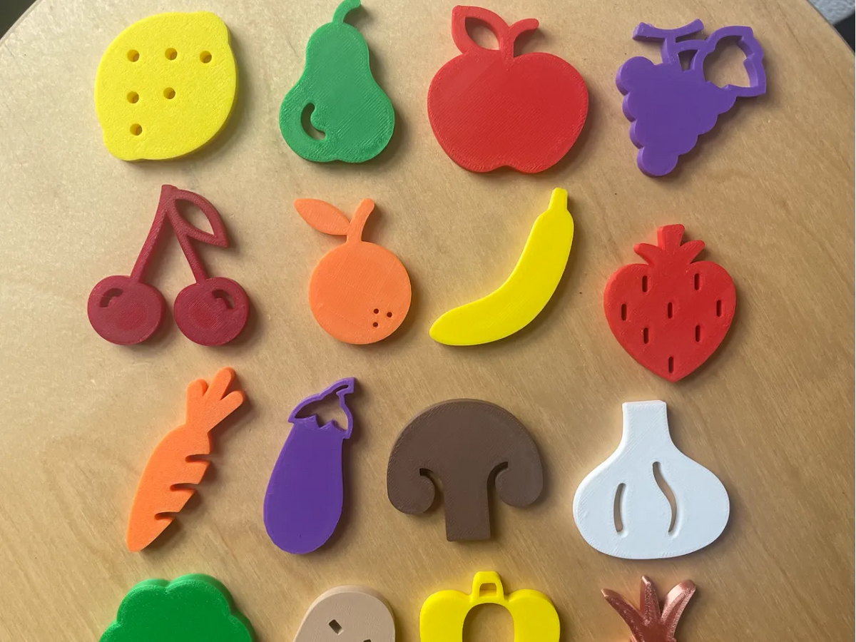 Ensemble de fruits et légumes – Jeu Montessori - Jeux Print