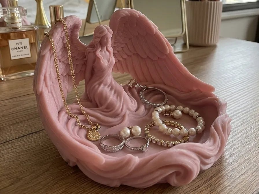Plat à Bijoux Ailes d'Ange et Organisateur de Coiffeuse - Bijoux Print