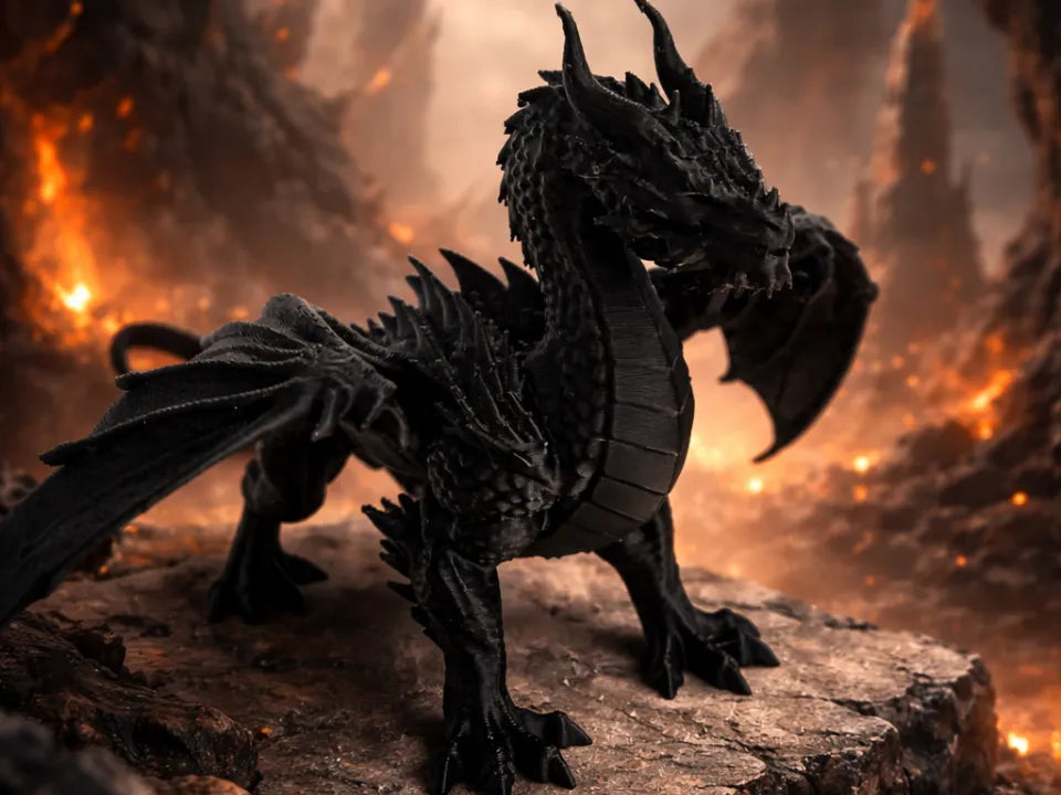 Figurine de dragon fantastique - Sculpture de dragon - Figurine Print