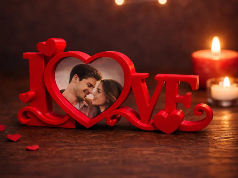 Cadre photo LOVE en forme de cœur - Maison Print