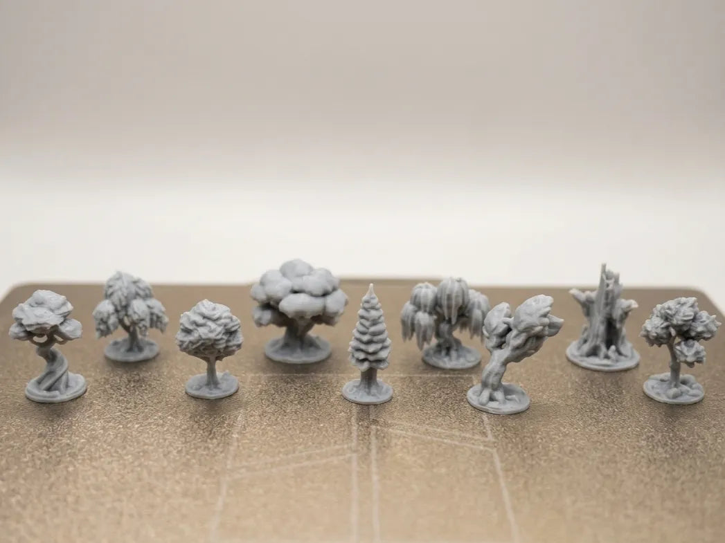 Ensemble d'arbres miniatures - Décors de table et de JdR - Maquette Print