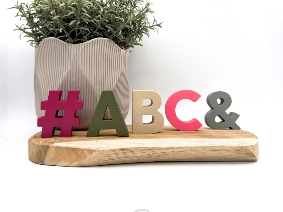 Alphabet 3D A–Z – Lettres linéaires – Autoportantes - Art Print
