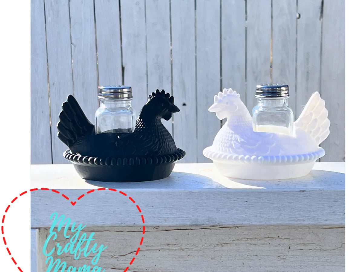 Support de salière et poivrière Poule sur Nid - Cuisine Print