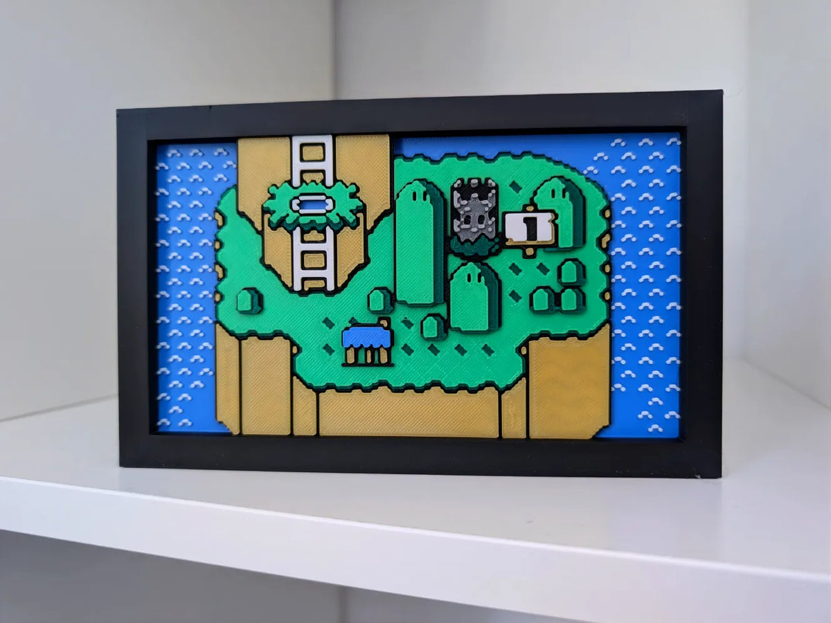 Carte du Monde Super Mario - Art Mural Île de Yoshi - Voyage Print