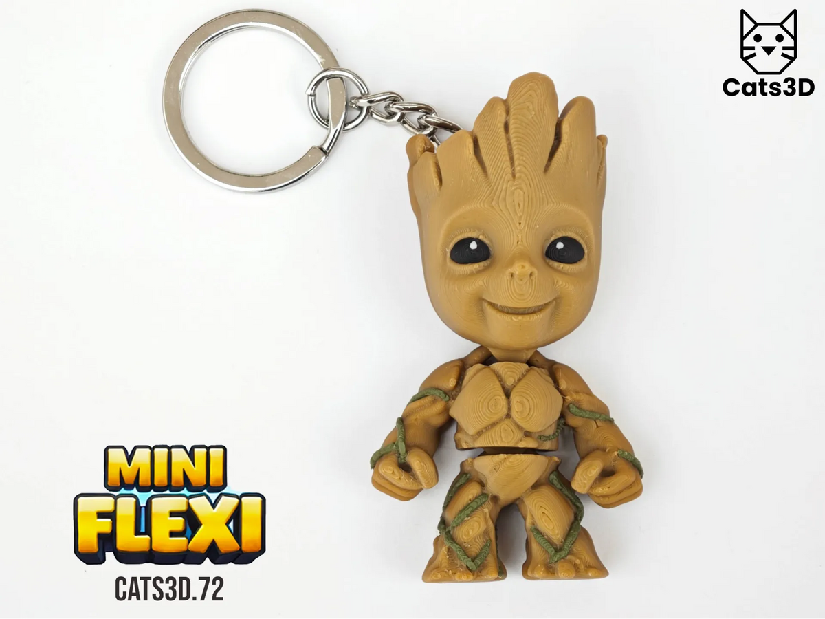 Porte-clés Mini Flexi Groot - Figurine Print