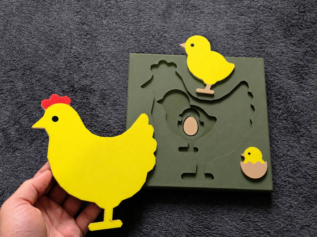 Puzzle superposé du cycle de vie du poulet - Bébé Print