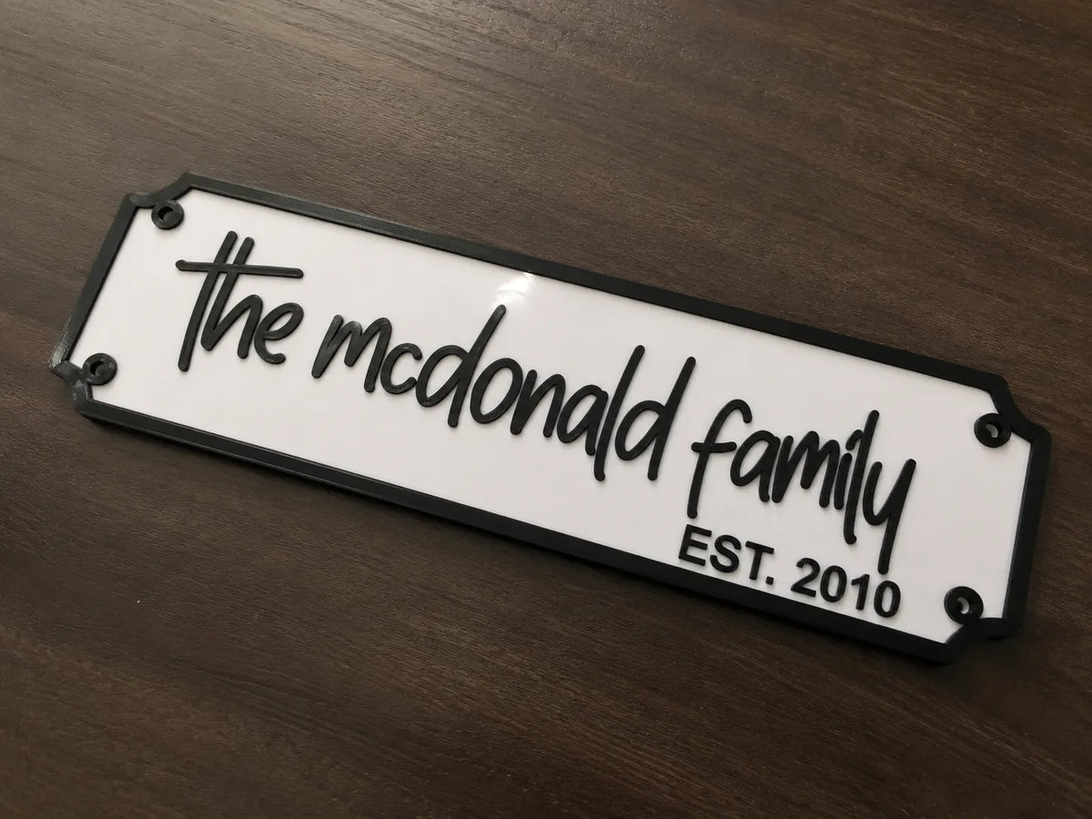 Plaque personnalisée style panneau de rue avec nom de famille - Bébé Print