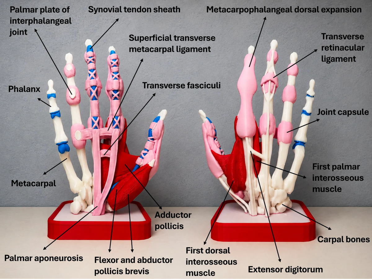Modèle Anatomique Détaillé de la Main et du Poignet Humains en Couches - Science Print