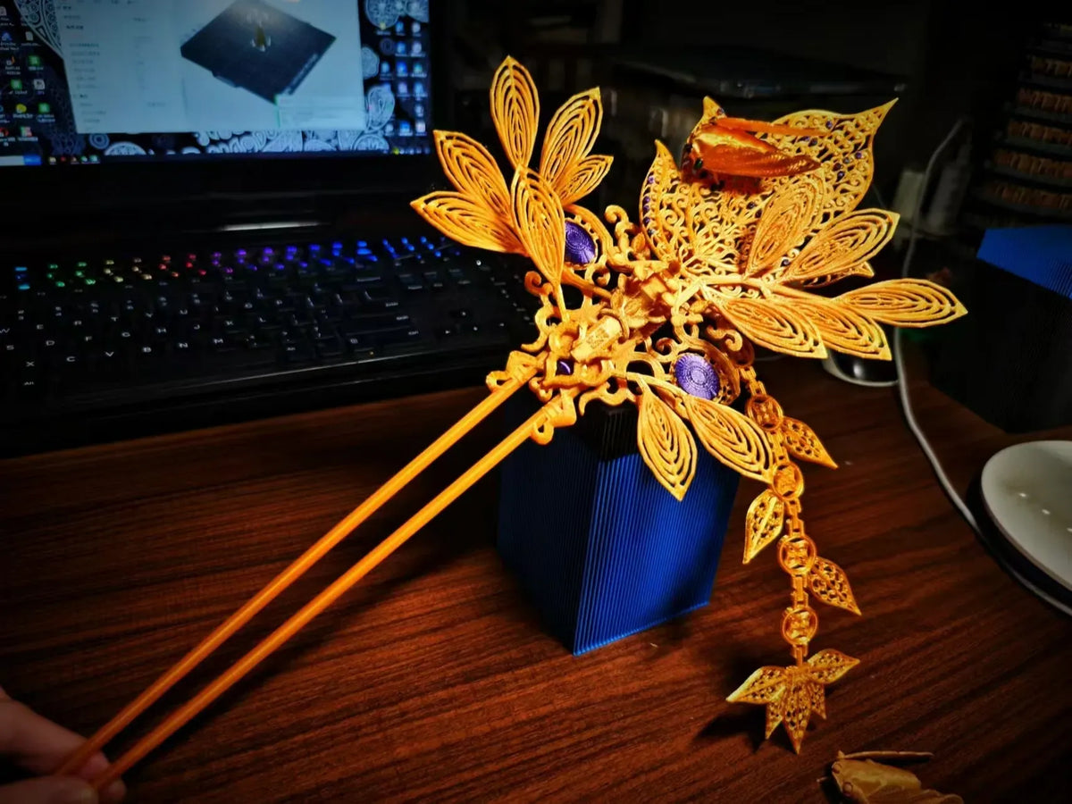 Hairpin de cigale d'or (style ancien) - Cosplay Print