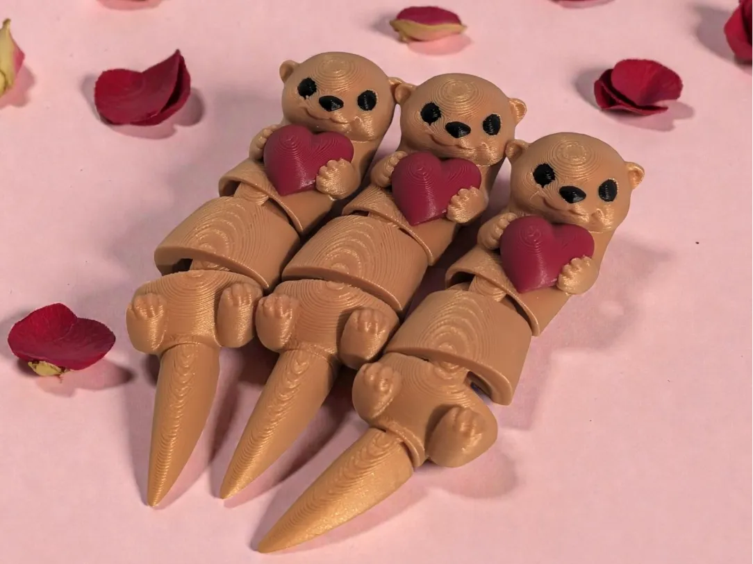 Loutre Mini de la Saint-Valentin - Cadeau Animal Articulé - Fêtes Print