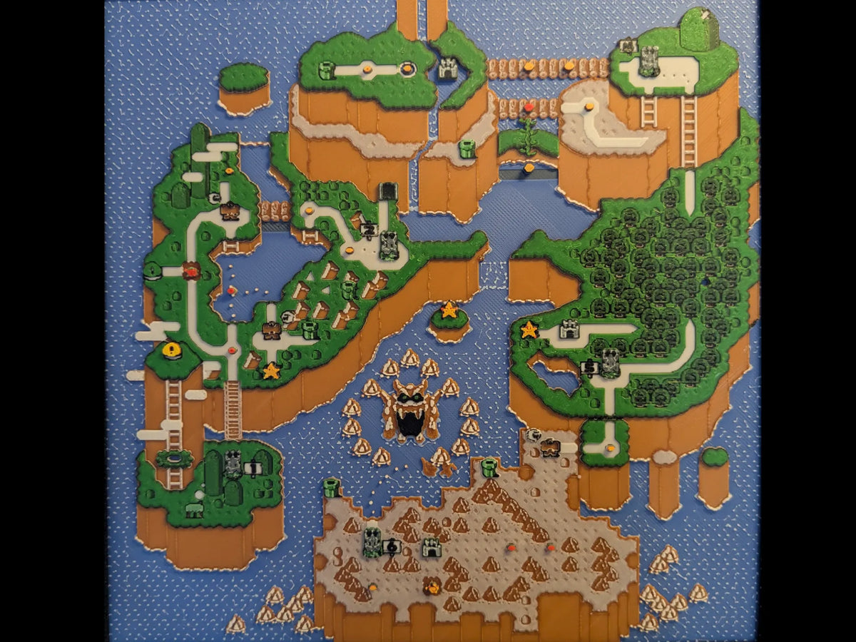 Carte du monde Super Mario de la SNES - Voyage Print