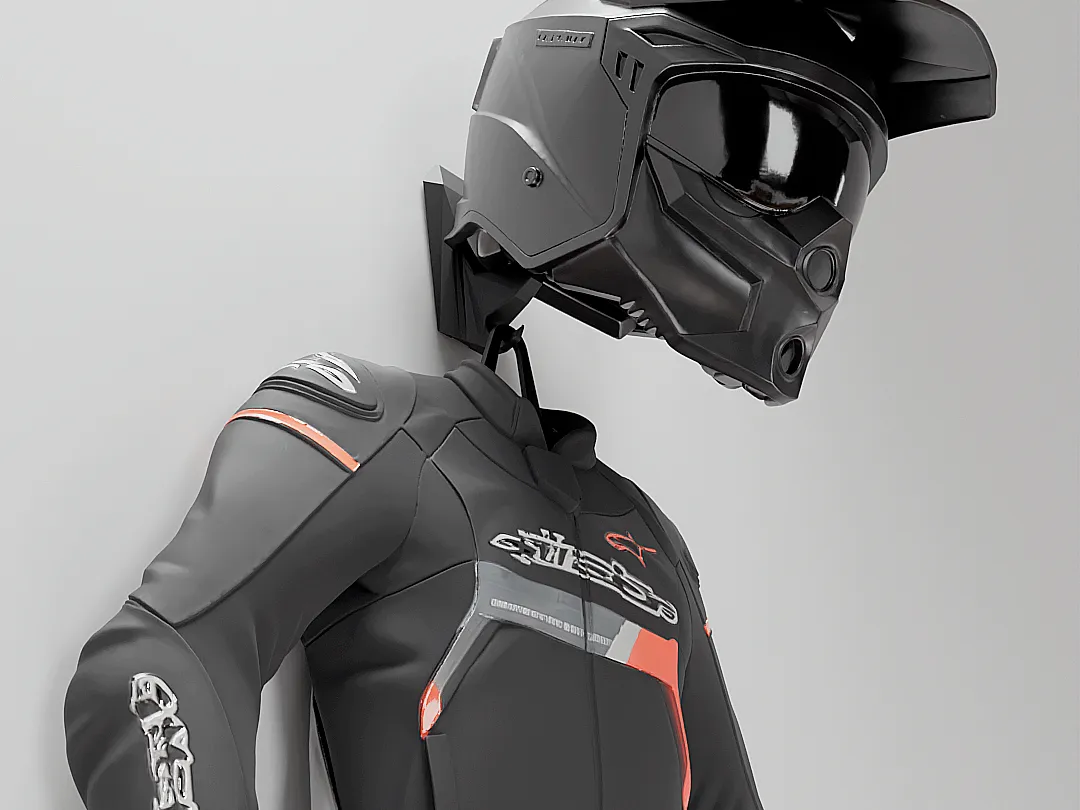 Support de casque et de blouson de moto - Crâne ou Casque - Vélo Print