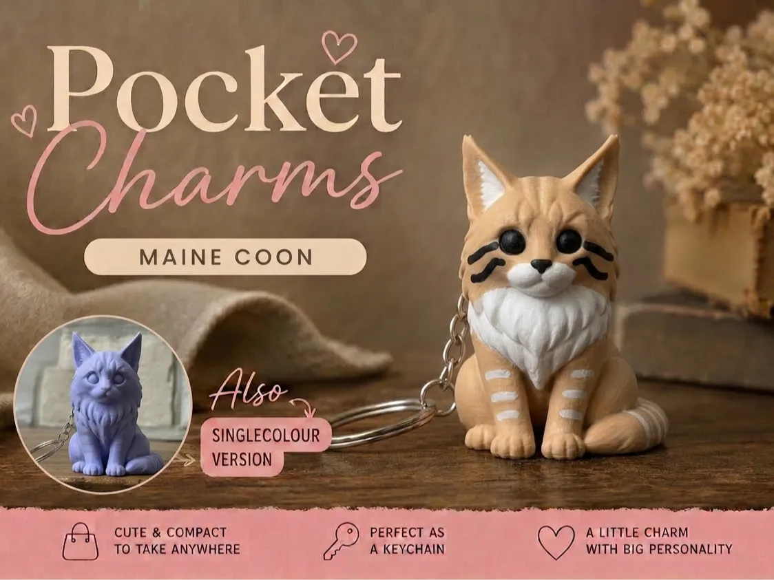 Porte-clés Maine Coon Breloques de poche - Bijoux Print