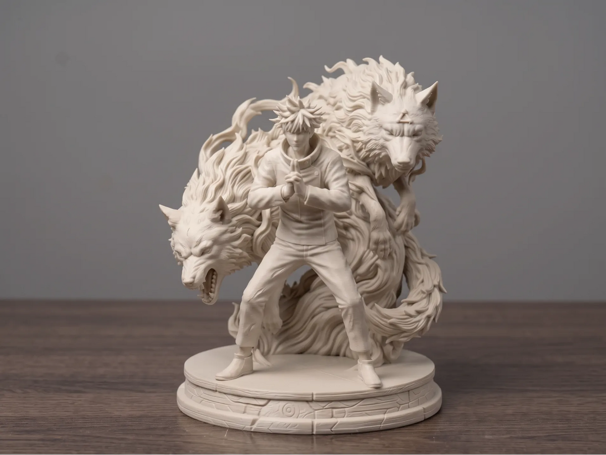 Megumi Fushiguro & Chiens Divins (Jujutsu Kaisen) - Figurine Print