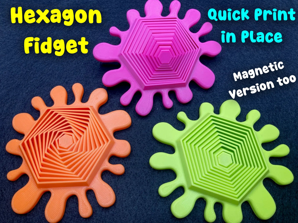 Jouet Fidget Hexagonal Splat - Impression sur Place ~48 min - Jeux Print