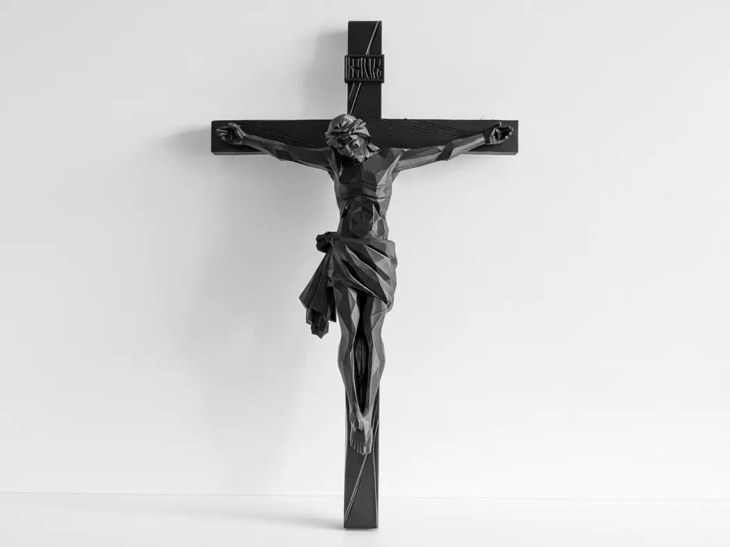 Jésus sur une Croix / Crucifix - Sculpture Géométrique - Art Print