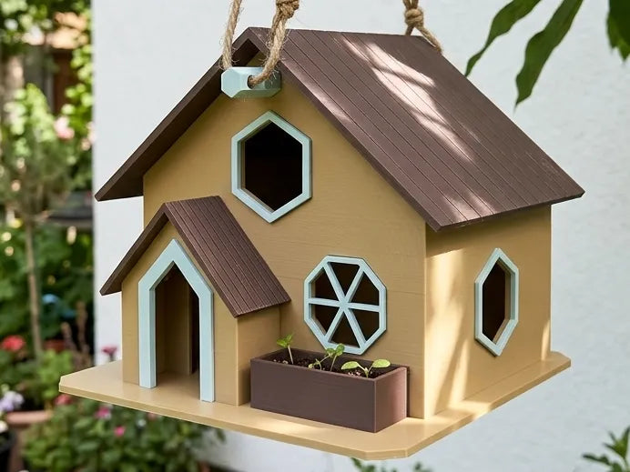 Nichoir moderne imprimé en 3D Geo-Nest Manor - Outdoor Print
