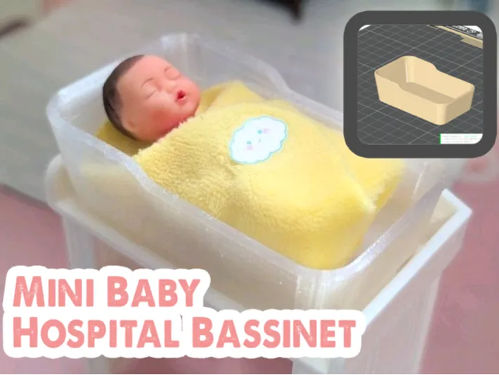 Mini Lit de Bébé Hôpital pour Maison de Poupée Mini - Bébé Print