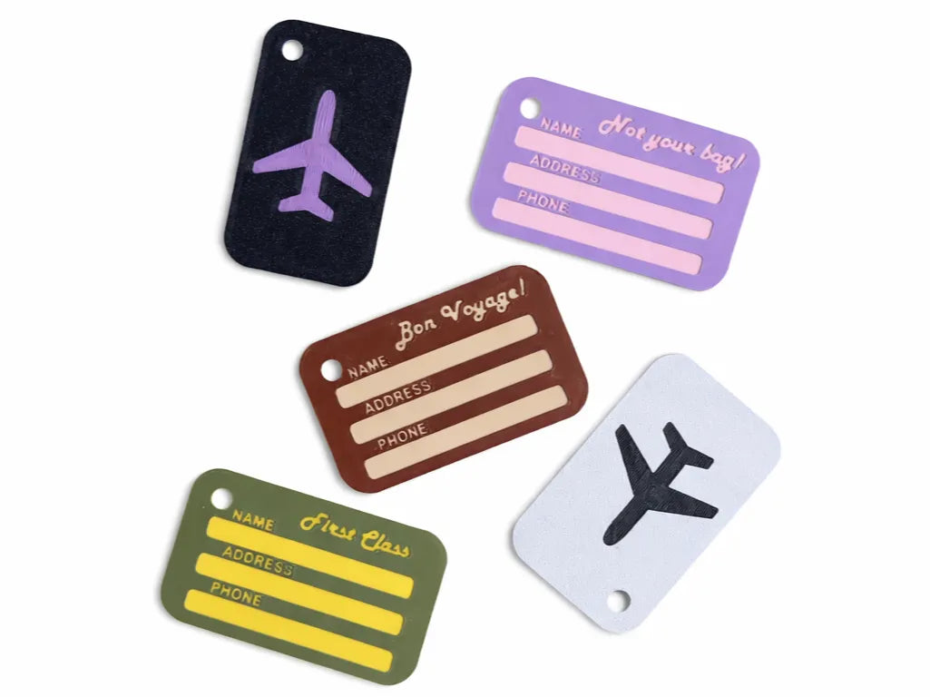 Collection d'étiquettes de bagages personnalisables - Voyage Print