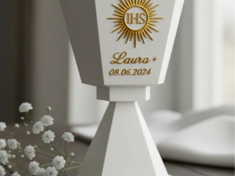 Décoration de table géométrique en forme de calice pour la Première Communion - Maison Print