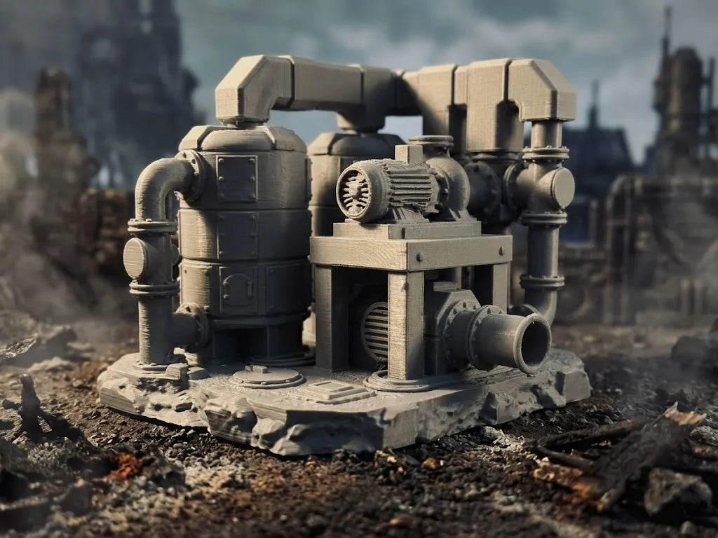 Station de pompage industrielle – Terrain de jeu de plateau Sci-Fi - Maquette Print