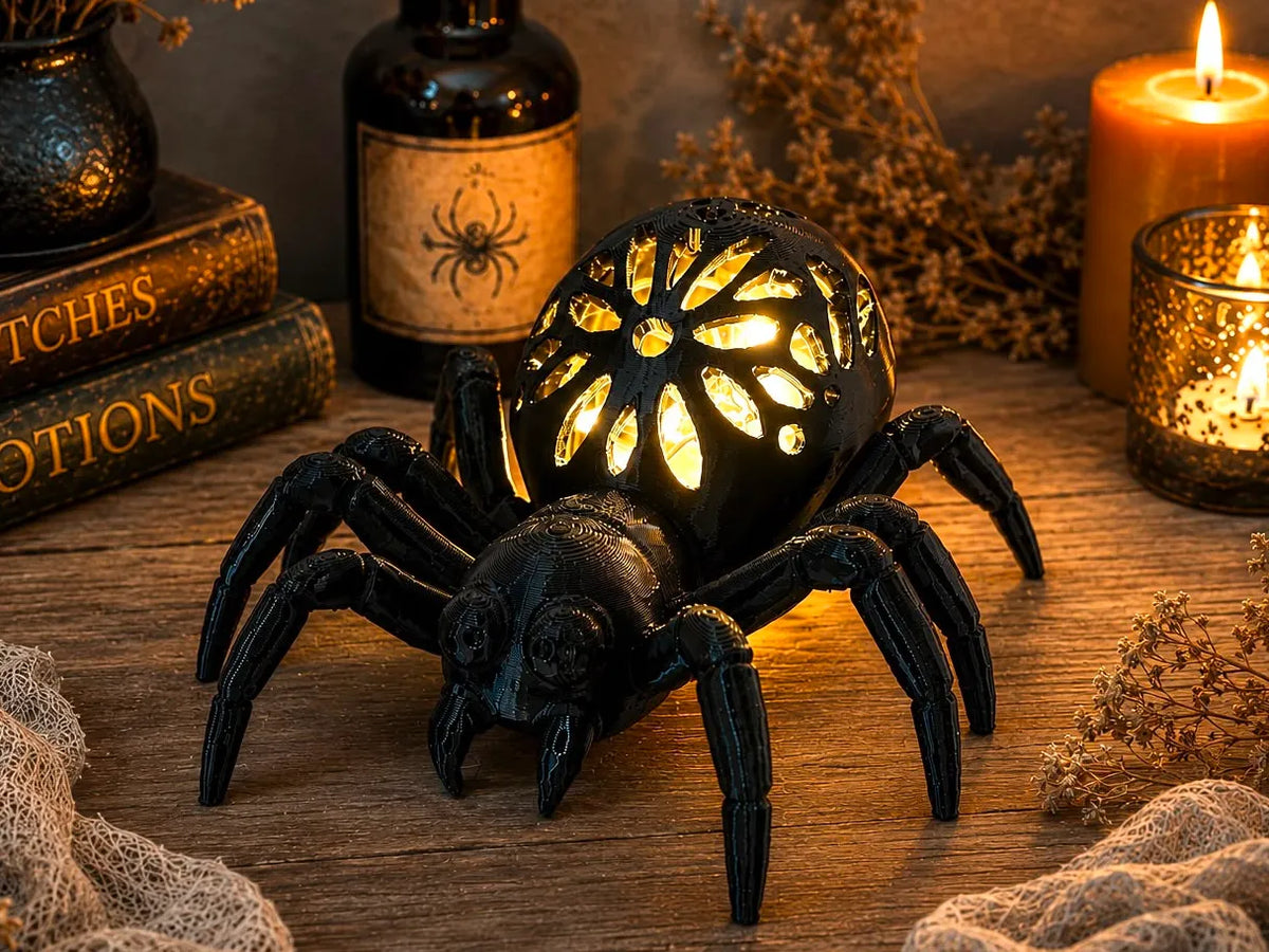 Lanterne Araignée d'Halloween – Lumière LED Effrayante - Outdoor Print