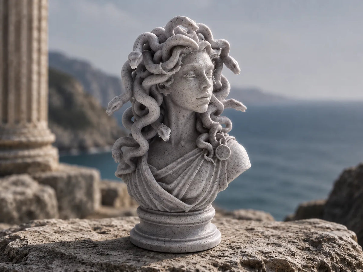 Buste de Méduse - Statue de mythologie grecque - Art Print