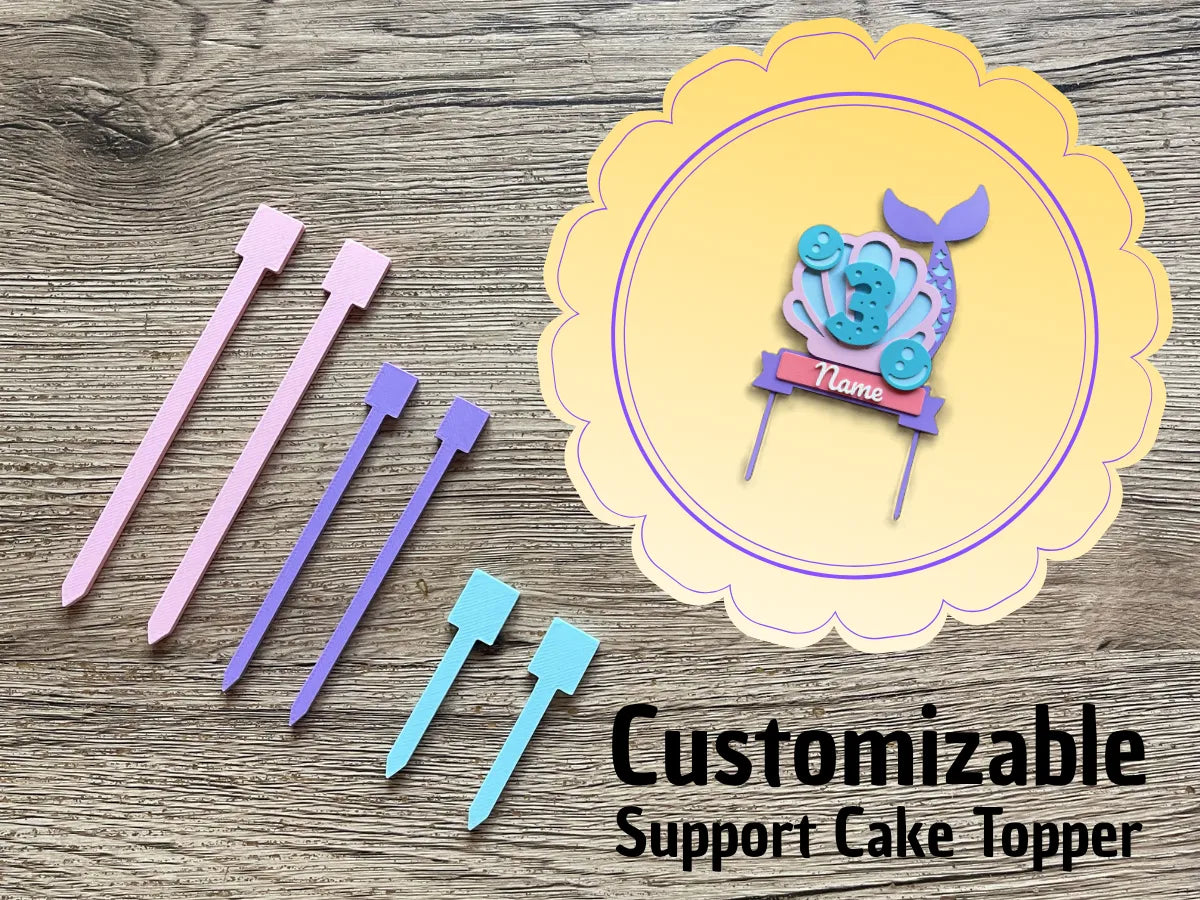 Support personnalisable pour Cake Topper - Fêtes Print