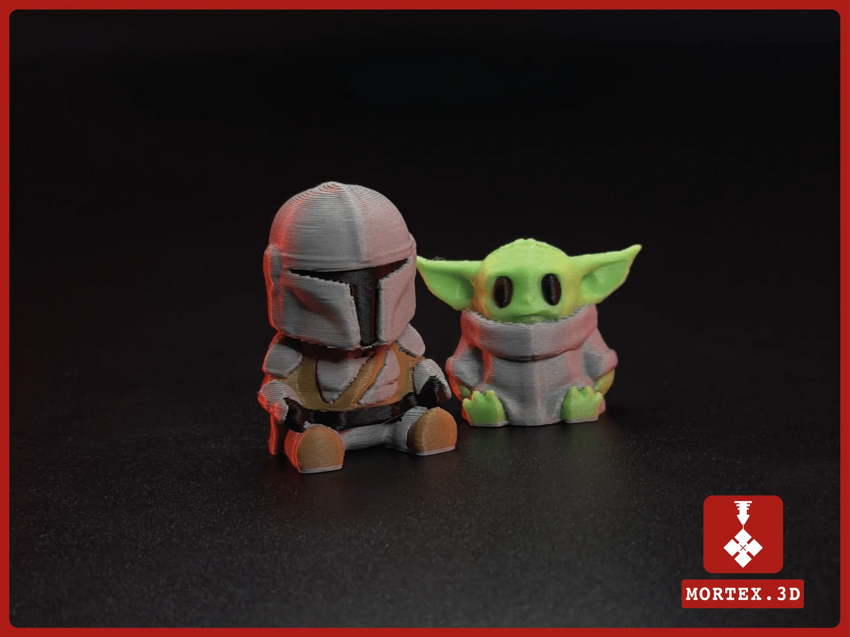 Figurine Mini Mandalorien & Bébé Yoda - Geek Print
