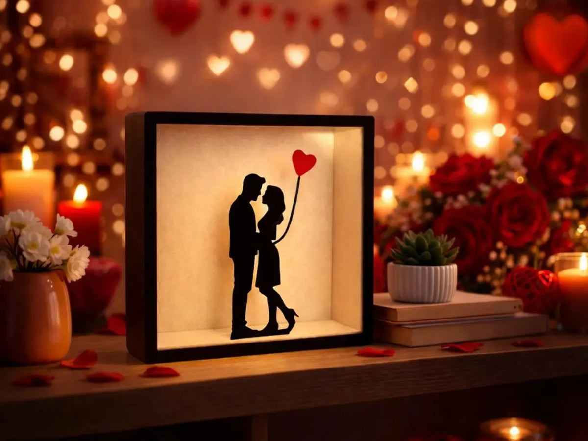 Boîte à ombre 3D pour la Saint-Valentin - Lumière Print