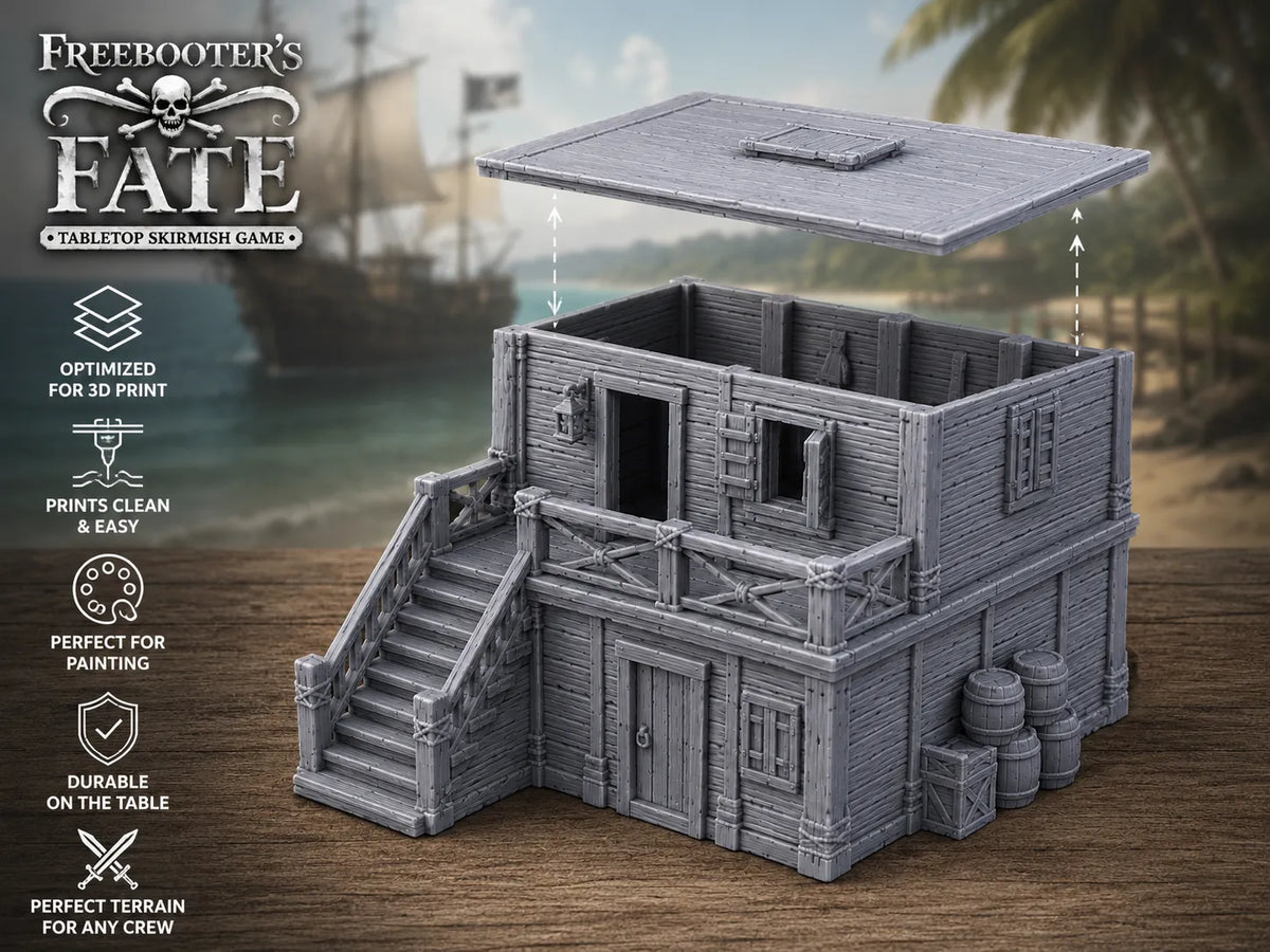 Maison modulaire d'île de pirate - Terrain de jeu de plateau - Jeux Print